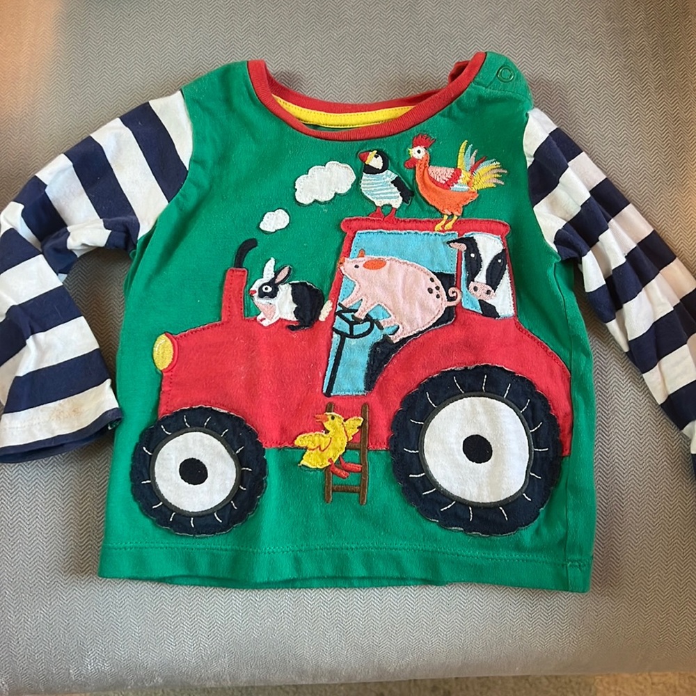 Baby Boden Long Sleeve Farm Animals 9-12m